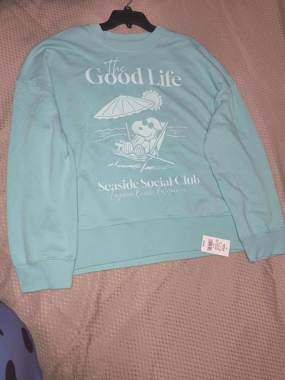 Kohl's Mint Aqua 'The Good Life' Seaside Graphic Pullover